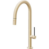 Pull-Down Kitchen Faucet With Button Sprayer - High Arc Spout