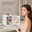 4L Large Portable Mini Fridge with Handle, Countertop Home Car Refrigerator, Cooler and Warmer, AC&DC Plug