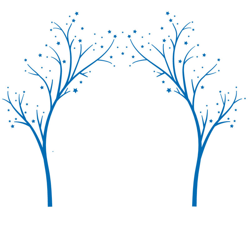 Non-Wall Damaging Wall Decal, 80" H x 99" W x 0.01" D, Azure Blue