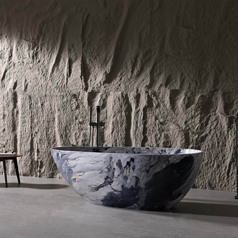 Baignoire autoportante 59 po, Marbre bleu