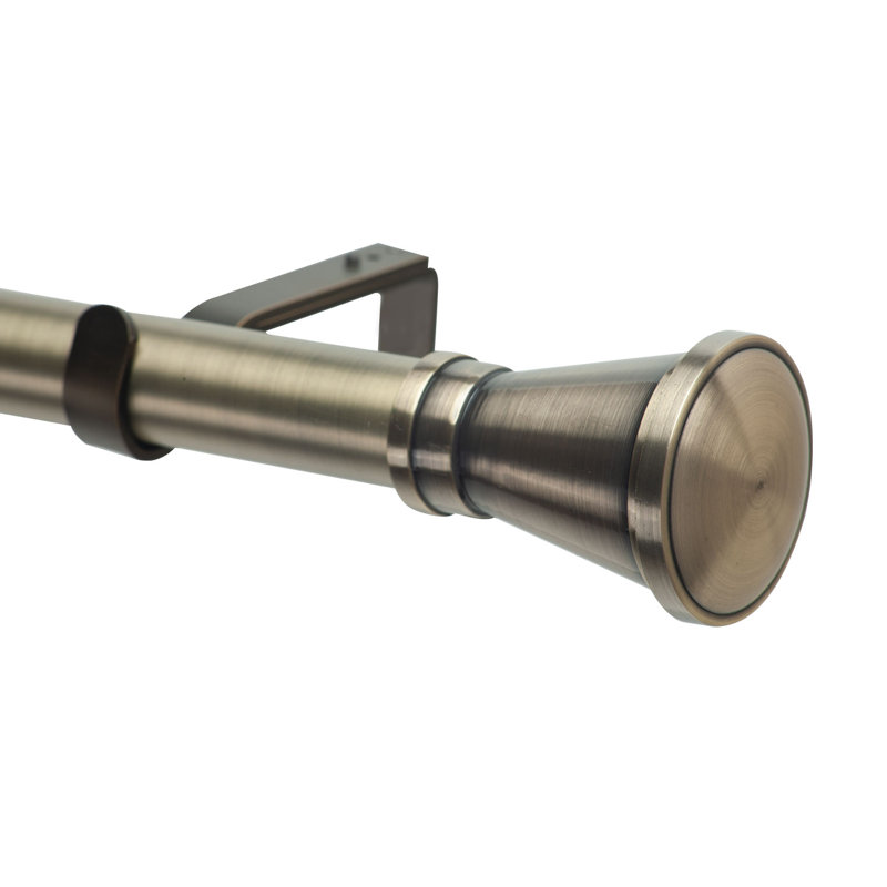 Durand Single Curtain Rod, Antique, 3.5" H x 72" W x 5.25" D