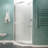 Castle Series 49" W x 72" H Hinged Semi-Frameless Shower Door with Tsunami Guard-50880657