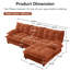 Chenille orange à 3 places en forme de L, canapé modulaire en forme de nuage de L 107 po avec coussins, matériaux d'assemblage à fermeture à glissière simple, facile