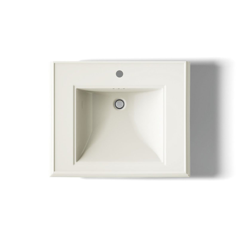 Memoirs® Rectangular Pedestal Bathroom Sink with Overflow, Biscuit, Single Hole Faucet