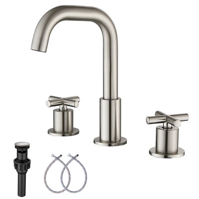 Widespread 2-handle Bathroom Faucet with Drain Assembly