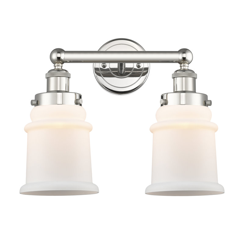 Cailen 2 - Light Dimmable Vanity Light, Matte White, Polished Nickel