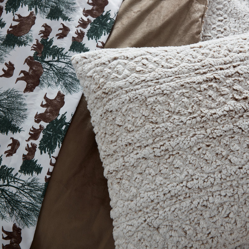 Ensemble d'édredon en microfibre brun / vert 8 pièces Parklawn