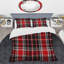 Ensemble de housse de couette 3 pièces en microfibre à carreaux rouge et noir Tartan-2123770050