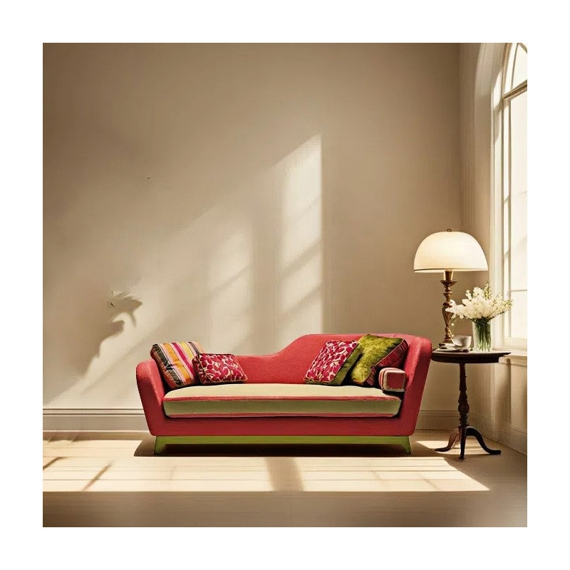 Méridienne tendance, décontractée, créative, élégante, Jaune, Orienté à droite, Jaune / rouge melon d'eau
