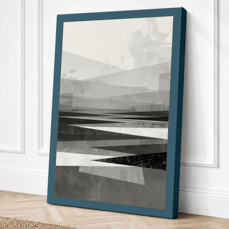 Horizons Divide Minimalist - Wrapped Canvas, 30x20 - 76.2 x 50.8 cm, Teal Border