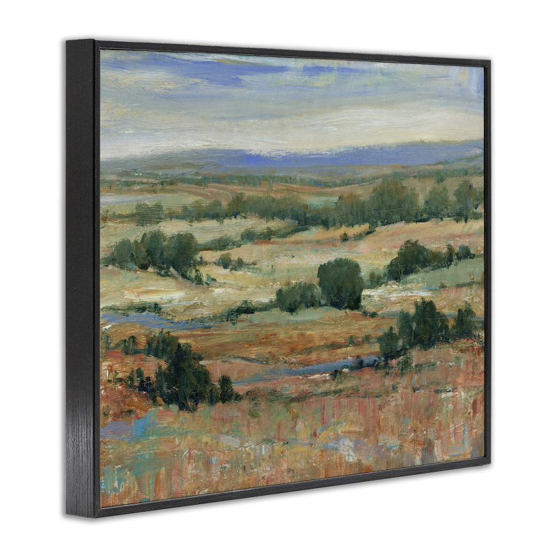 Art giclée sur un paysage traditionnel de terre ferme par Tim Ottoole, H 11 po x l 14 po, Giclée encadrée noir minuit