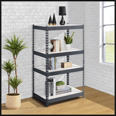 Natural And Black 4-Tier Bookcase