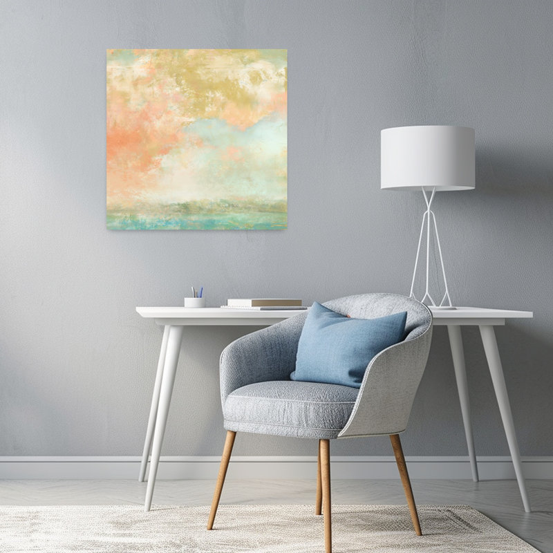 Brume, paysage abstrait contemporain, art naturel, H 24 po x l 24 po