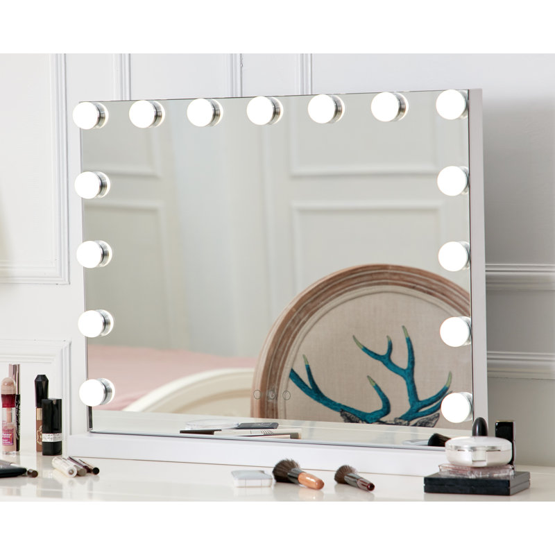 Metal Rectangle Mirror, White, 18.11'' H x 22.83'' W