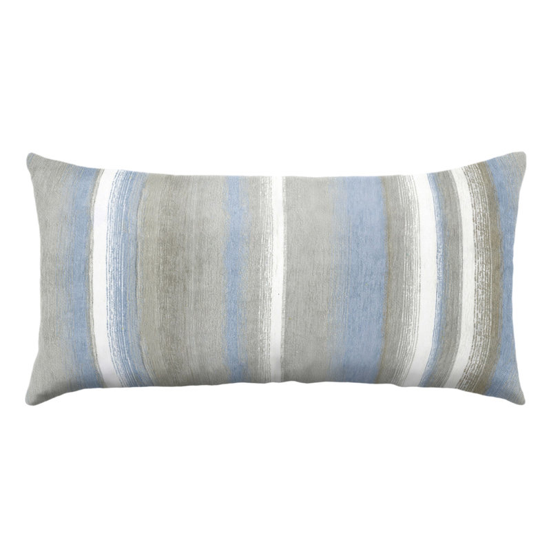 Horizon Striped Outdoor Reversible Throw Pillow, Pebble