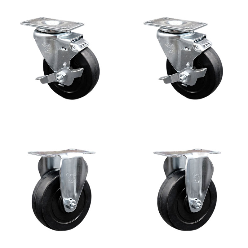 4-Piece Soft Rubber Caster Set
