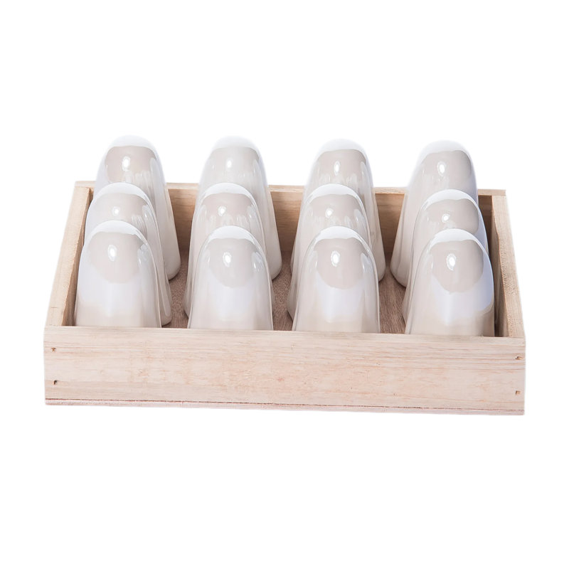  Dolomite 7.75 in. White Halloween Pearlescent Ghost Figurine In Display Set of 12