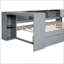 Lit plateforme simple en bois avec tablettes de rangement-1923631887