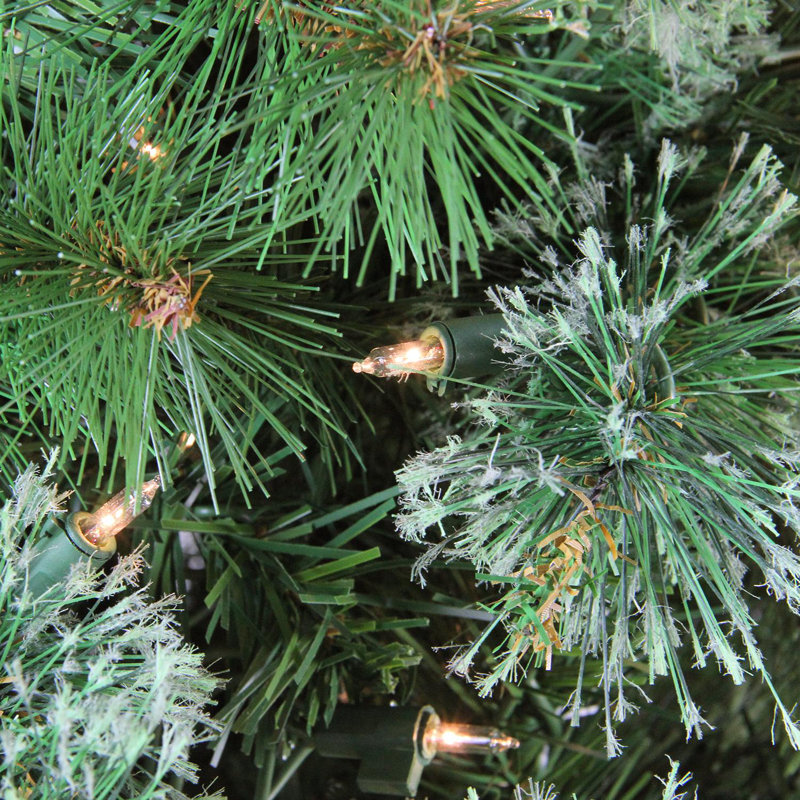Arbre de Noël artificiel pin 6,5 pi pré-éclairé avec cachemire moyen clair et lumières Dura-Lit