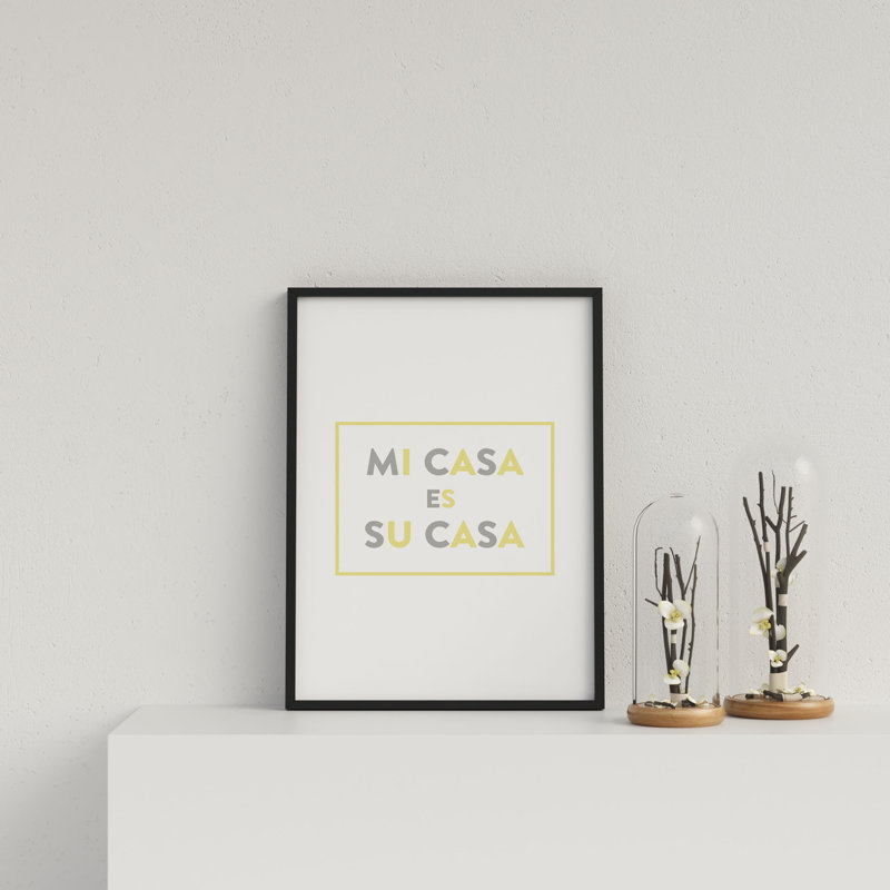 Mi Casa V7 Y&G On W Yl Box by Vouvart - Single Picture Frame Print