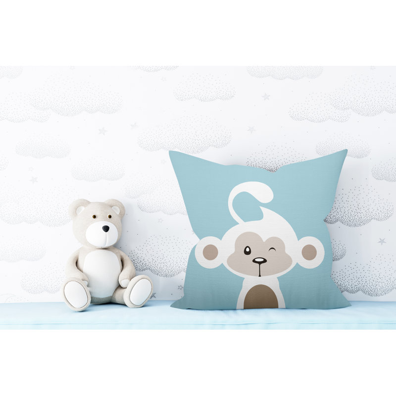 Coussin intérieur Ollie, 19 po x 19 po, Bleu pastel, Carré