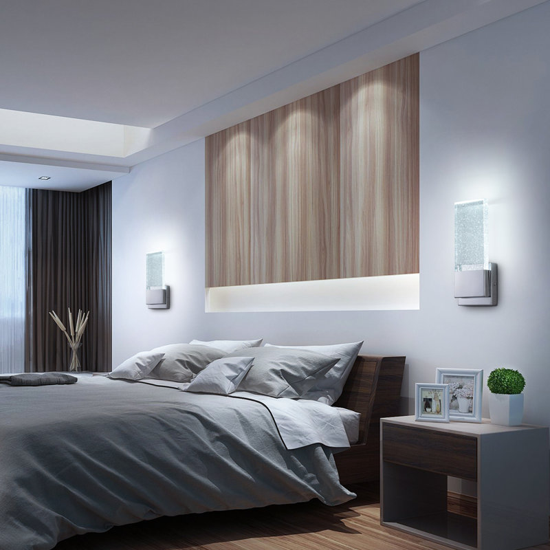 Diodorus LED Flush Mounted Sconce, Chrome