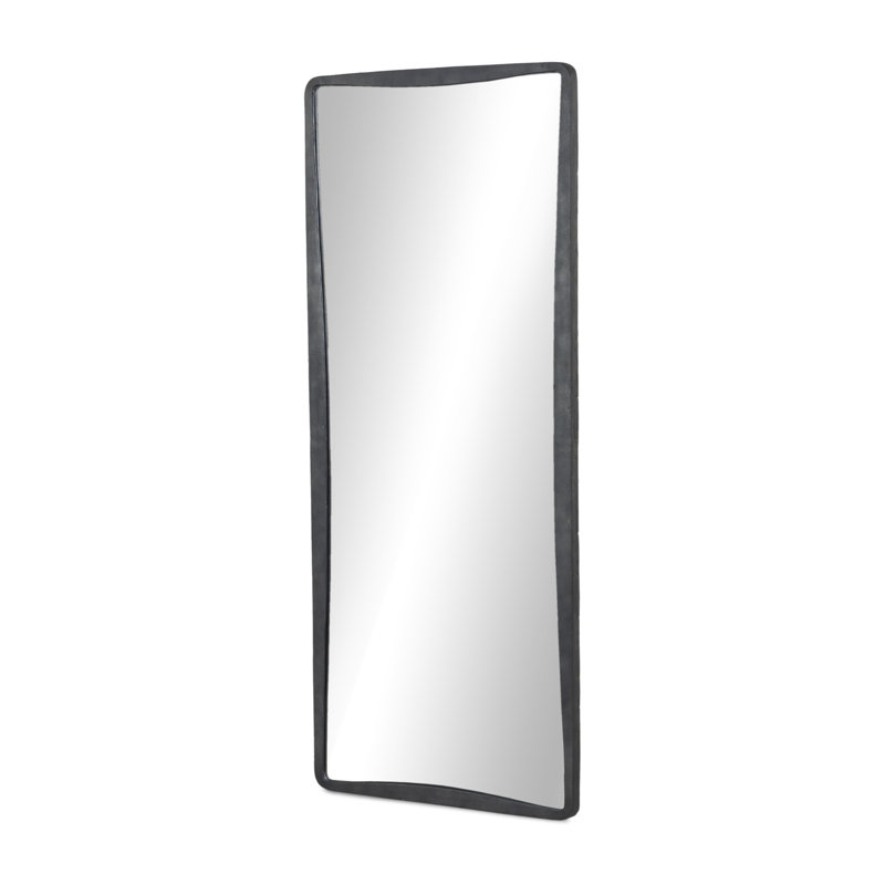 Regis Rectangle Floor Mirror, Hammered Gray