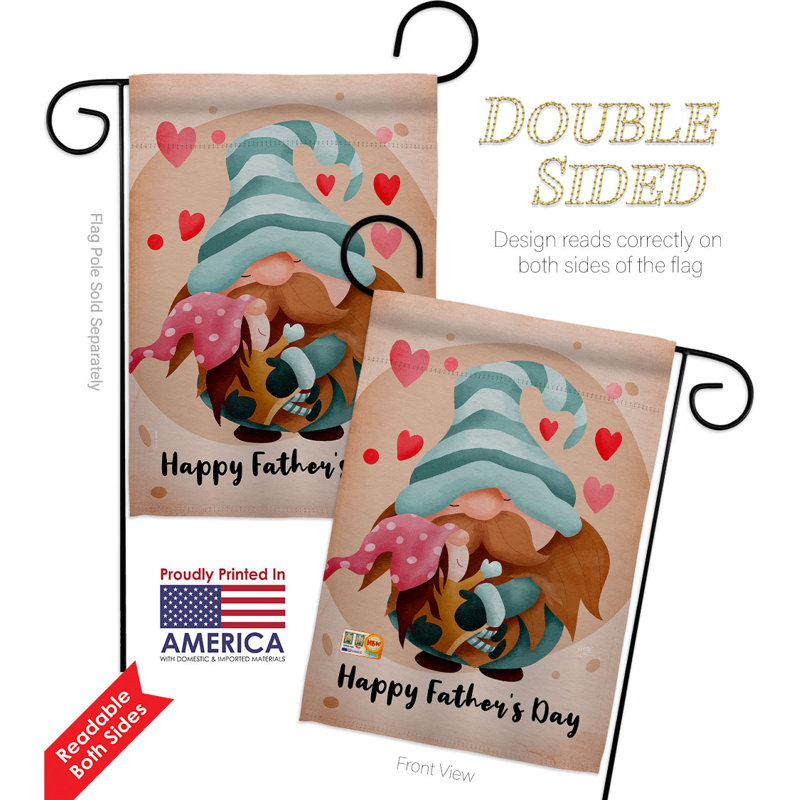 Double Sided 18.5'' H x 13'' W Polyester Father's Day Garden Flag