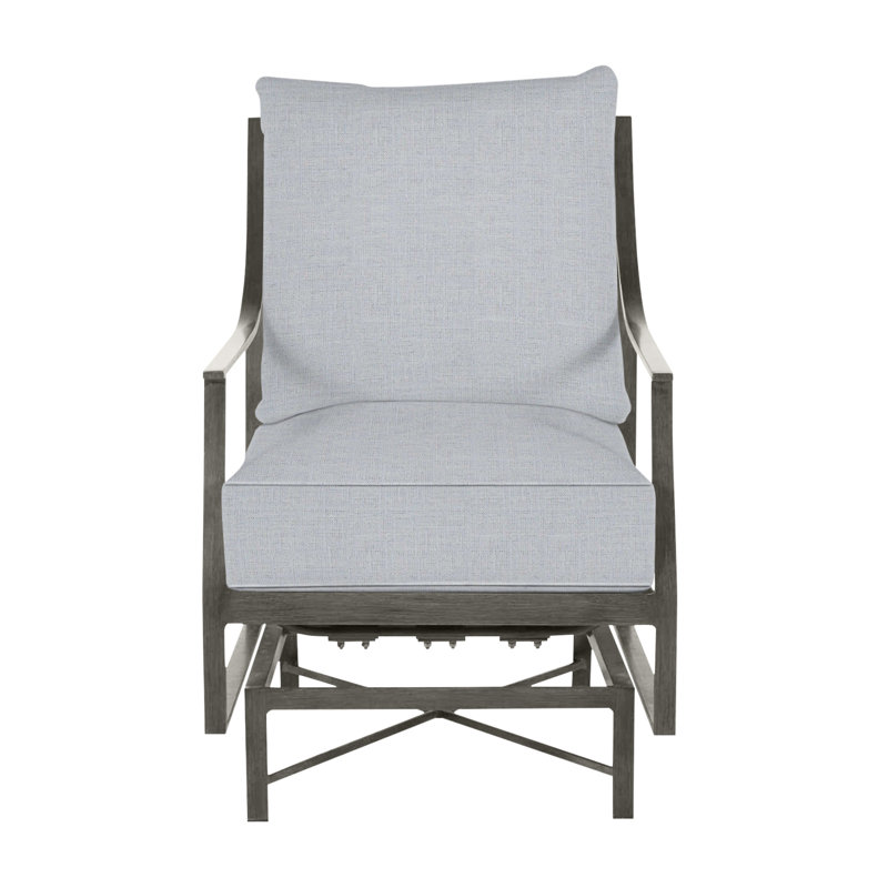Monaco Patio Chair with Cushions, Welt, Slate Gray, Linen Chambray