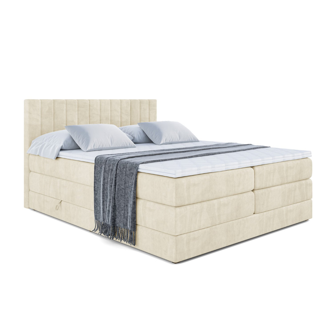 Boxspringbett mit bettkasten und Topper