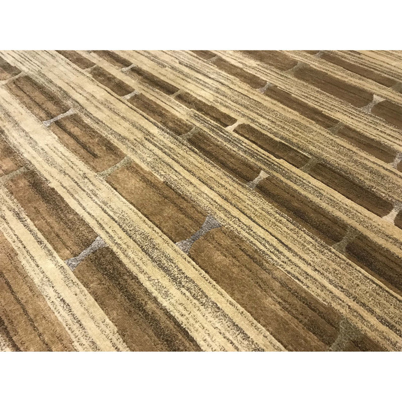 Tapis brun de haute qualité noué à la main