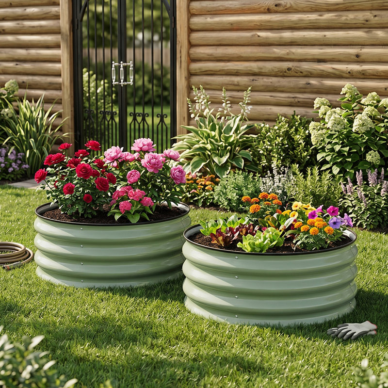 Planter Box, 30cm H x 60cm W x 60cm D, Green, 2