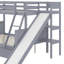 Lit simple superposé au dessus d'un lit double avec 2 tiroirs, glissière, tablettes, échelle-1985240942