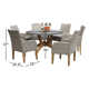 Akiva 52'' Round 6 - Person Outdoor Dining Set with Sunbrella Cushions