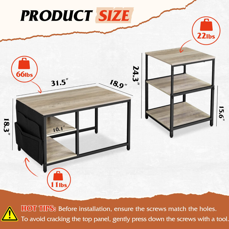 Table basse Krystalia, Gris