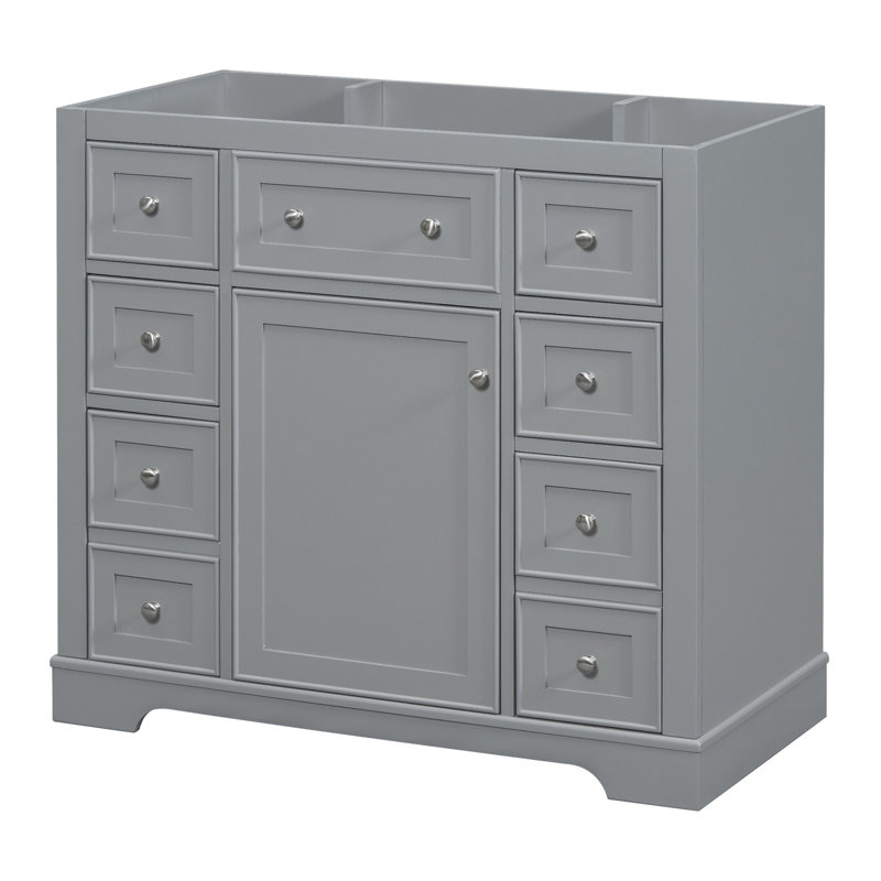 Meuble-lavabo 36 po sans lavabo, base d'armoire de salle de bain seulement, Gris
