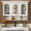 Armoire de salle de bain murale, armoire de rangement avec 3 tablettes réglables et 3 compartiments ouverts