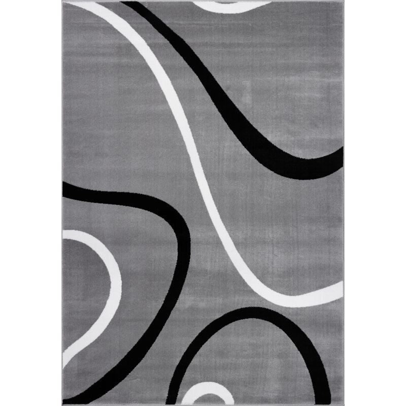 Joey Abstract Indoor Rug, Rectangle 3'11"x 5'3"