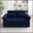 Loveseats Sofa Bed with Pull-out Bed,Adjsutable Back-Blue