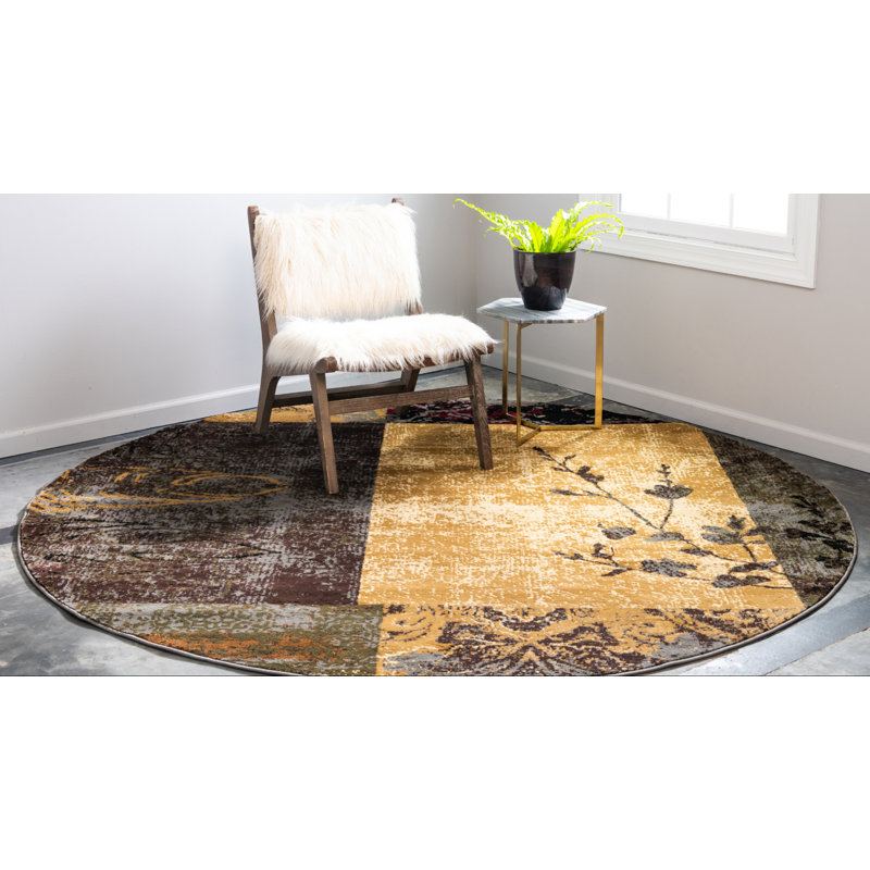 Abstract Area Rug, Round 122cm