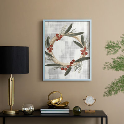 «Christmas Holiday Art CCXC III», reproduction d'art encadrée - bois massif