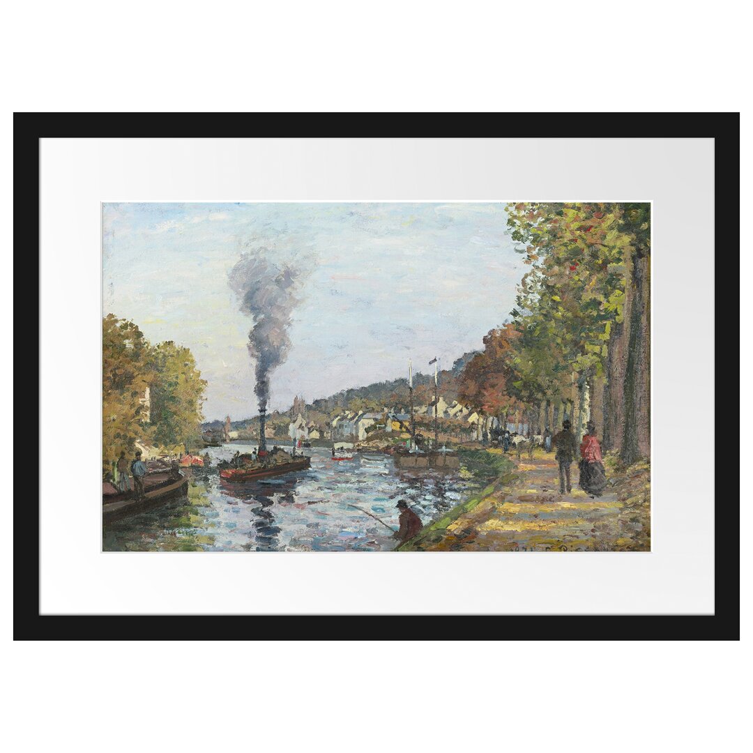 Gerahmtes Poster La Seine À Bougival von Camille Pissarro