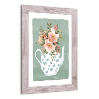 «Flower Teapot», reproduction encadrée
