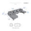  Canapé modulaire moderne 6 pièces de 160 po avec 2 repose-pieds, coussins réversibles et revêtement en velours côtelé Loowit - Comprend 6 coussins-1684698861
