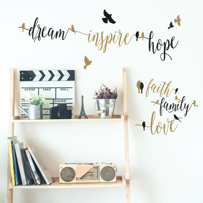 Décalcomanie murale "inspirations" avec des oiseaux