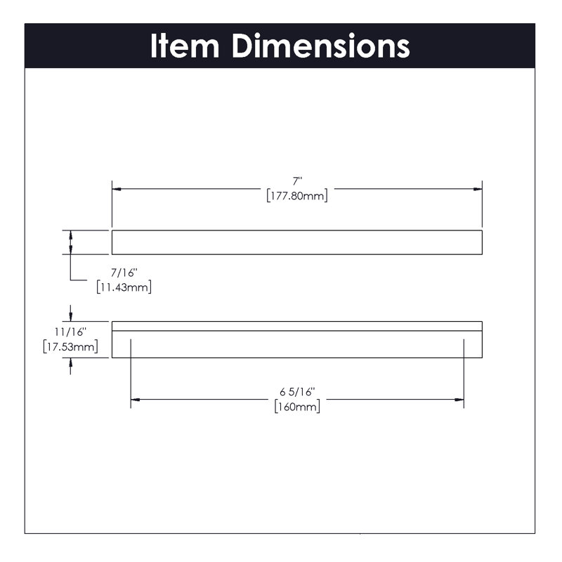 Streamline Collection Rectangular Pull - 6-5/16" Center to Center Cabinet Pull Toasted Nickel - Contemporary Hardware for Drawers & Cabinets