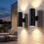Ensemble de 4 lumières murales d'extérieur de 12 pouces, lumières murales d'extérieur en aluminium, convenant aux porches, patios et entrées
