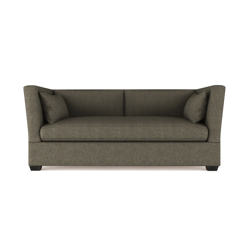 Canapé Rivington, Velours moelleux gris graphite, H 31 po x l 84 po x P 37 po, Brun foncé
