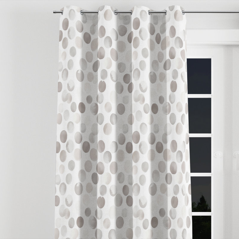 Rideaux en velours Modern - formes géométriques avec œillets Boran - 1 panneau, L 52 po x L 63 po, Œillets argentés