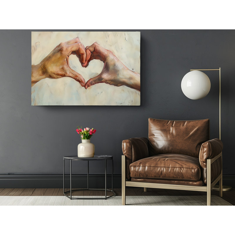 Reproduction de peinture à l'huile, "Mains faisant un cœur", décoration murale moderne pour la maison et le bureau